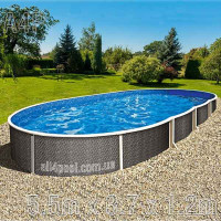 Каркасный бассейн Azuro овальный 5,5м х 3,7м x 1,2м цвет Rattan с пленкой Lagoon