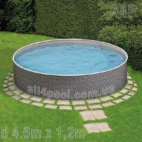 Басейн каркасний Azuro круглий 4,6м х 1,2м колір Rattan з плівкою Lagoon