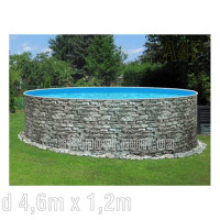Басейн каркасний Azuro круглий d 4,6м х 1,2м колір Stone з плівкою Lagoon