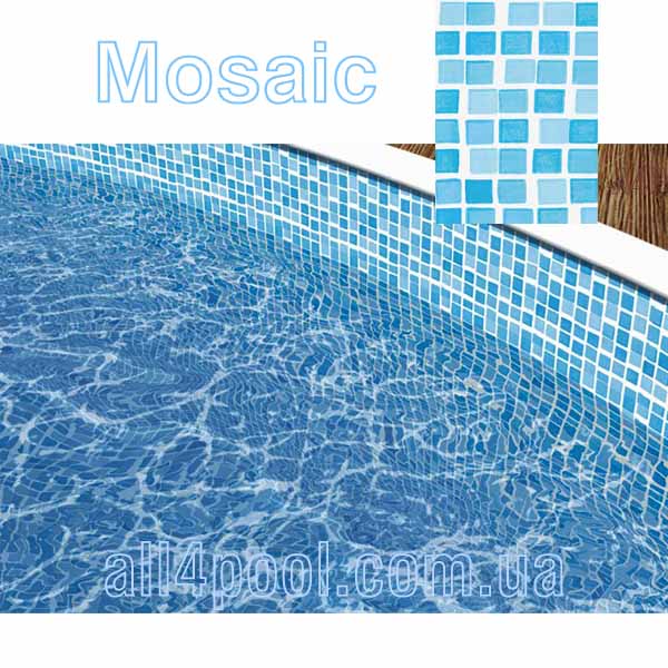 Басейн каркасний овальний 7,3м x3,7м х 1,2м Azuro Wood з плівкою Mosaic